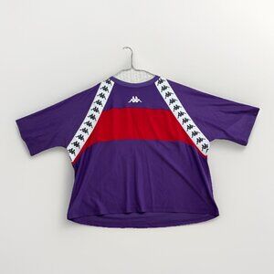 Kappa Cropped Jersey Top Women’s Sz M Purple Red Graphic Logo Athletic Casual